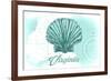 Virginia - Scallop Shell - Teal - Coastal Icon-Lantern Press-Framed Art Print