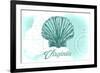 Virginia - Scallop Shell - Teal - Coastal Icon-Lantern Press-Framed Art Print