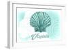 Virginia - Scallop Shell - Teal - Coastal Icon-Lantern Press-Framed Art Print