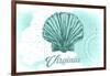 Virginia - Scallop Shell - Teal - Coastal Icon-Lantern Press-Framed Art Print