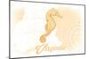 Virginia - Seahorse - Yellow - Coastal Icon-Lantern Press-Mounted Art Print