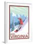 Virginia - Snowboarder Scene-Lantern Press-Framed Art Print