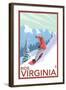 Virginia - Snowboarder Scene-Lantern Press-Framed Art Print