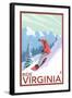 Virginia - Snowboarder Scene-Lantern Press-Framed Art Print