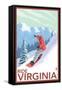 Virginia - Snowboarder Scene-Lantern Press-Framed Stretched Canvas