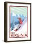 Virginia - Snowboarder Scene-Lantern Press-Framed Art Print