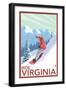 Virginia - Snowboarder Scene-Lantern Press-Framed Art Print