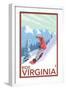 Virginia - Snowboarder Scene-Lantern Press-Framed Art Print