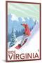 Virginia - Snowboarder Scene-Lantern Press-Mounted Art Print