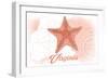 Virginia - Starfish - Coral - Coastal Icon-Lantern Press-Framed Art Print