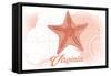 Virginia - Starfish - Coral - Coastal Icon-Lantern Press-Framed Stretched Canvas