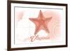 Virginia - Starfish - Coral - Coastal Icon-Lantern Press-Framed Art Print