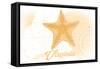 Virginia - Starfish - Yellow - Coastal Icon-Lantern Press-Framed Stretched Canvas