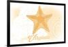 Virginia - Starfish - Yellow - Coastal Icon-Lantern Press-Framed Art Print