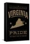 Virginia State Pride - Gold on Black-Lantern Press-Framed Stretched Canvas