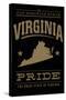 Virginia State Pride - Gold on Black-Lantern Press-Stretched Canvas