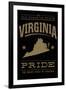 Virginia State Pride - Gold on Black-Lantern Press-Framed Art Print