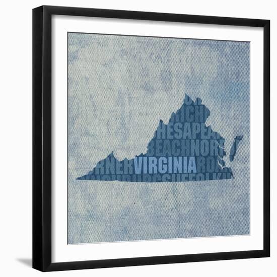 Virginia State Words-David Bowman-Framed Giclee Print