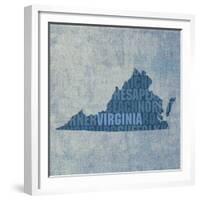 Virginia State Words-David Bowman-Framed Giclee Print