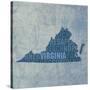 Virginia State Words-David Bowman-Stretched Canvas