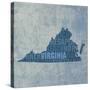 Virginia State Words-David Bowman-Stretched Canvas