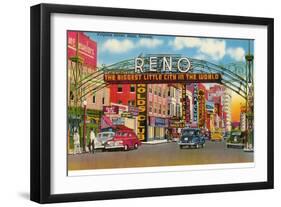 Virginia Street, Reno, Nevada-null-Framed Art Print