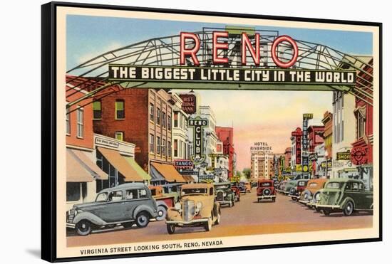Virginia Street, Reno, Nevada-null-Framed Stretched Canvas