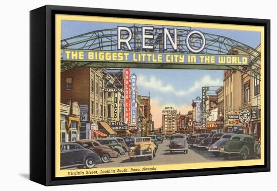 Virginia Street, Reno, Nevada-null-Framed Stretched Canvas