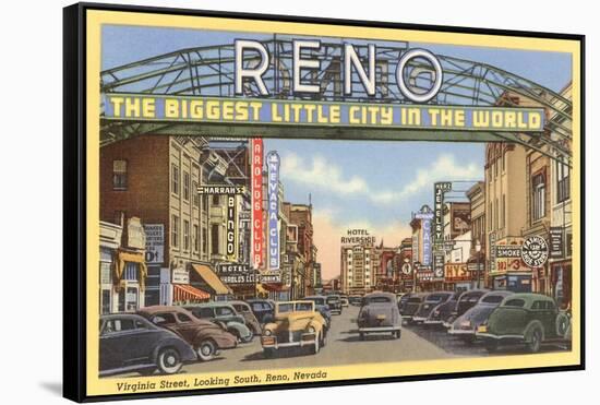 Virginia Street, Reno, Nevada-null-Framed Stretched Canvas