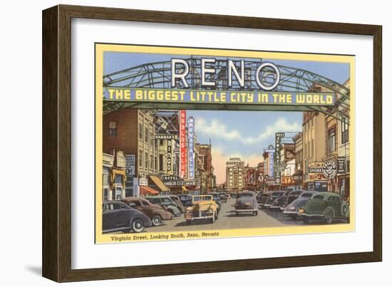 Virginia Street, Reno, Nevada-null-Framed Art Print