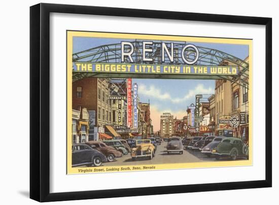 Virginia Street, Reno, Nevada-null-Framed Art Print