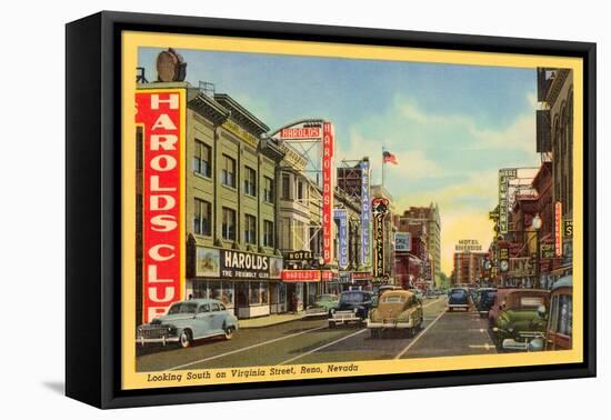 Virginia Street, Reno, Nevada-null-Framed Stretched Canvas