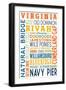 Virginia - Typography-Lantern Press-Framed Art Print