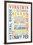 Virginia - Typography-Lantern Press-Framed Art Print