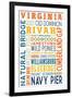 Virginia - Typography-Lantern Press-Framed Art Print