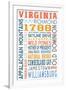 Virginia - Typography-Lantern Press-Framed Art Print