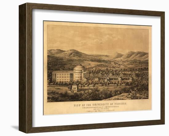 Virginia - University of Virginia-Lantern Press-Framed Art Print