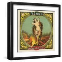 Virginia, Venus Brand Tobacco Label-Lantern Press-Framed Art Print