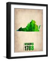 Virginia Watercolor Map-NaxArt-Framed Art Print