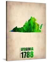 Virginia Watercolor Map-NaxArt-Stretched Canvas