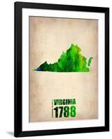 Virginia Watercolor Map-NaxArt-Framed Art Print