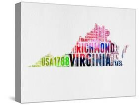 Virginia Watercolor Word Cloud-NaxArt-Stretched Canvas