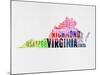 Virginia Watercolor Word Cloud-NaxArt-Mounted Art Print