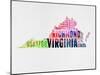 Virginia Watercolor Word Cloud-NaxArt-Mounted Art Print