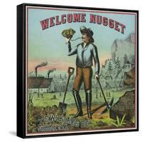 Virginia, Welcome Nugget Brand Tobacco Label-Lantern Press-Framed Stretched Canvas