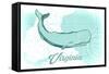 Virginia - Whale - Teal - Coastal Icon-Lantern Press-Framed Stretched Canvas