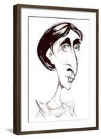 Virginia Woolf, English novelist sepia ink caricature-Neale Osborne-Framed Giclee Print