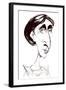 Virginia Woolf, English novelist sepia ink caricature-Neale Osborne-Framed Giclee Print