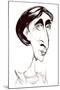 Virginia Woolf, English novelist sepia ink caricature-Neale Osborne-Mounted Giclee Print