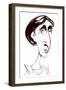 Virginia Woolf, English novelist sepia ink caricature-Neale Osborne-Framed Giclee Print